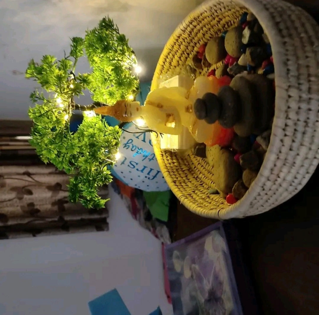 Realistic artificial plant with pot for gift items