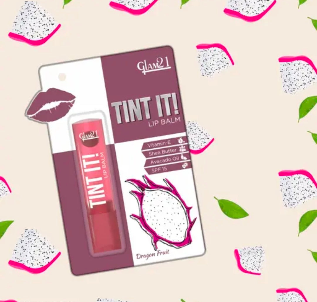 Glam21 Tint it! Lip BalmEveryday Hydrationwith Vitamin-E,Shea Butter,Avocado Oil ,SPF15-Dragon Fruit