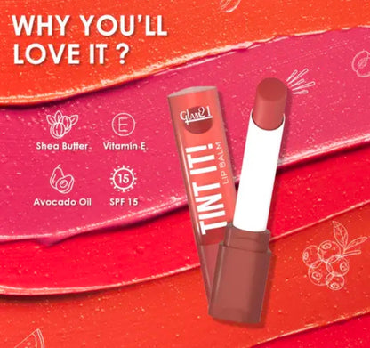 Glam21 Tint it! Lip BalmEveryday Hydrationwith Vitamin-E,Shea Butter,Avocado Oil ,SPF15-Dragon Fruit